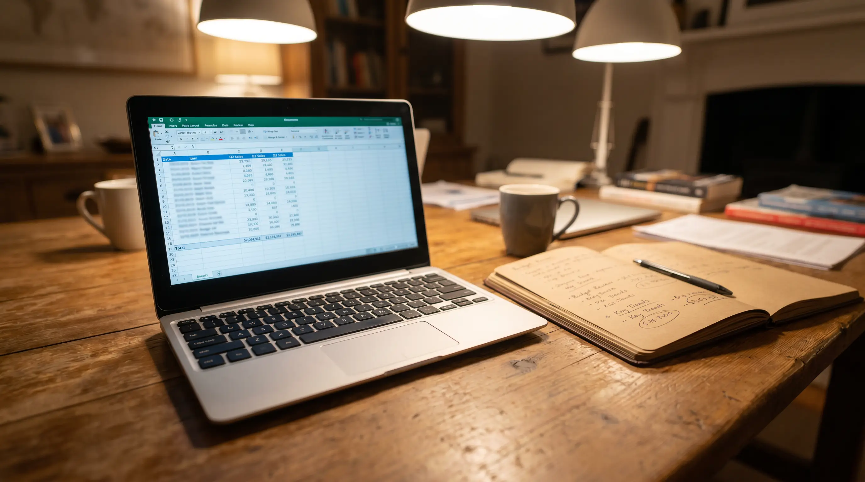Hockey punter reviewing his ROI tracking spreadsheet broken out by market type