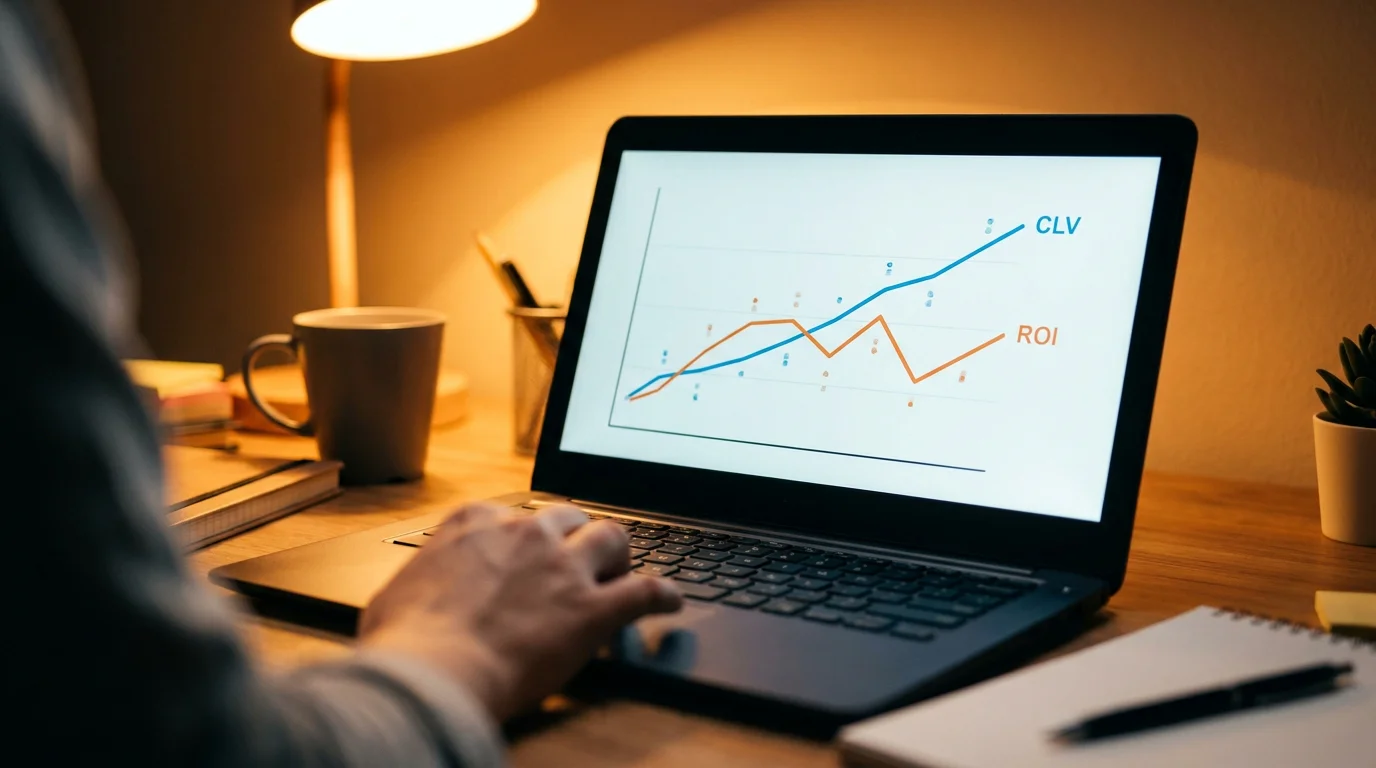 Hockey punter reviewing CLV trend versus ROI trend over a multi-month period