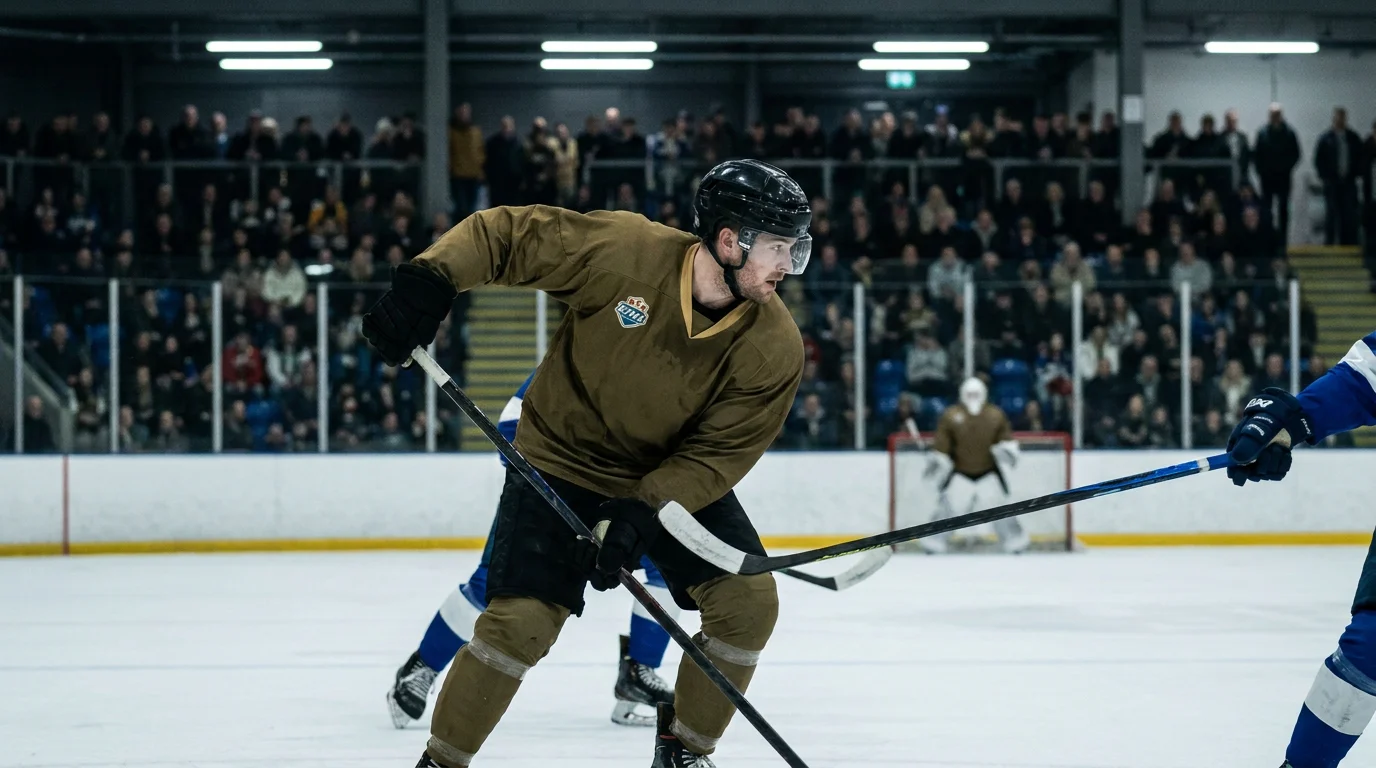 EIHL Nottingham scoring leader winding up for a wrist shot in the offensive zone