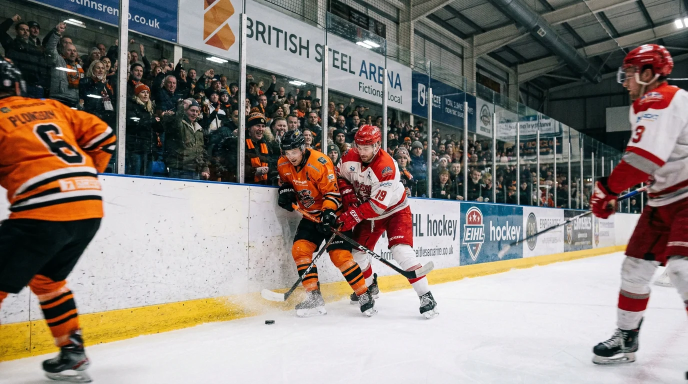 EIHL Sheffield versus Nottingham rivalry battle at the boards in a tight regular-season fixture