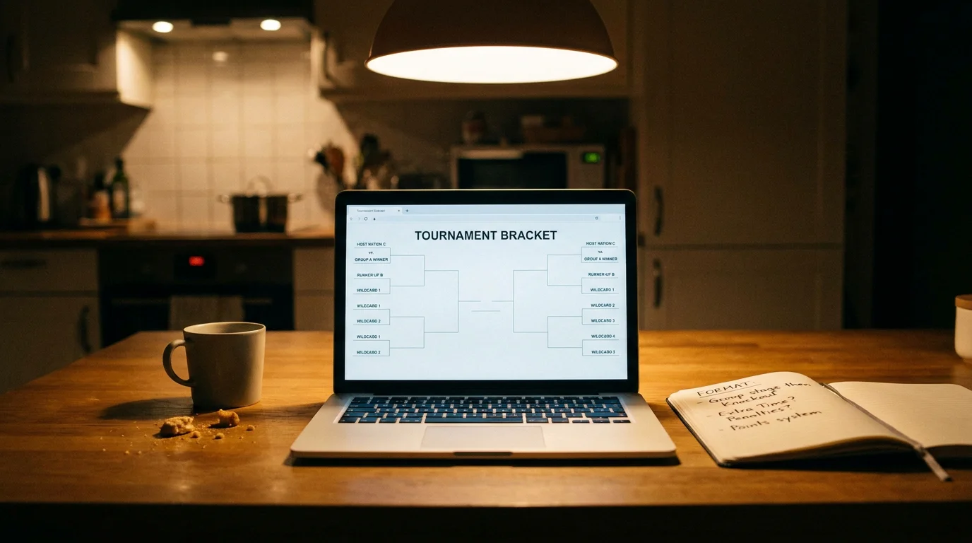 UK punter researching 4 Nations Face-Off tournament structure on a laptop