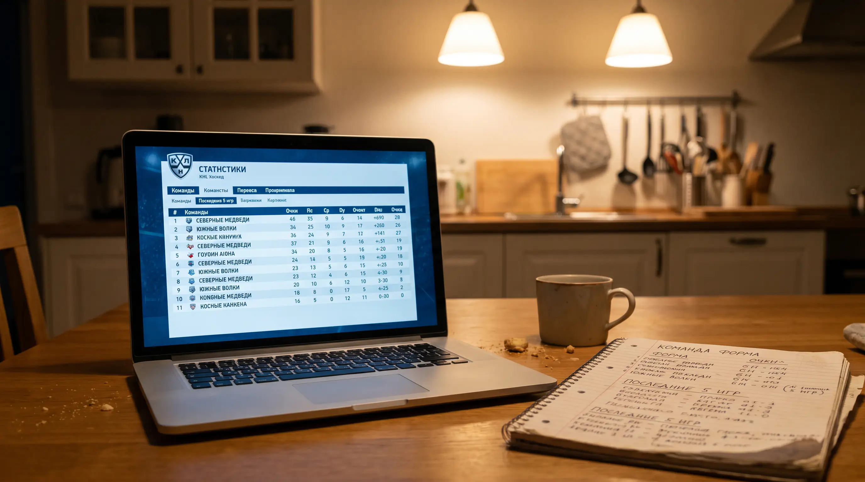 UK punter researching KHL form on a laptop ahead of a Friday evening fixture