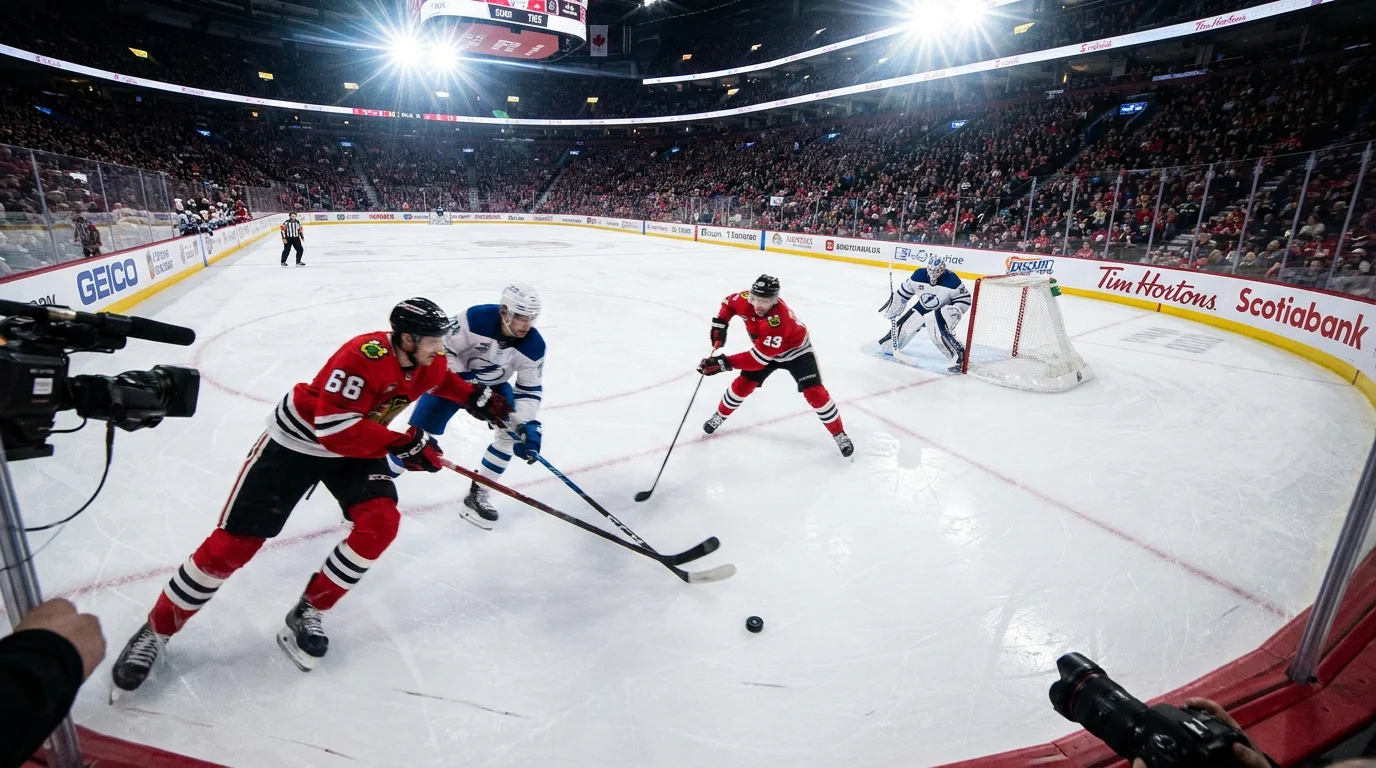 First period opening five minutes with both teams pressing for the first goal