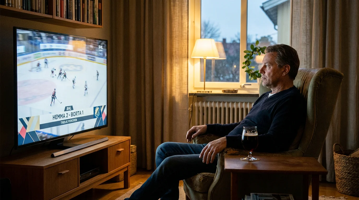 UK punter watching an SHL match in the UK evening time-slot on his TV