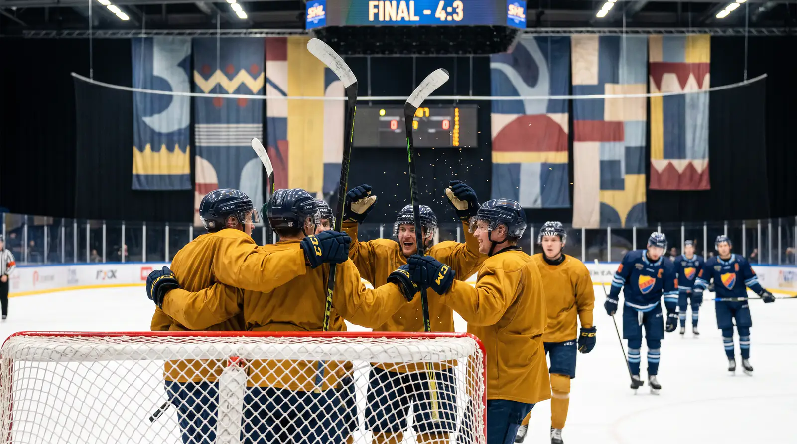 SHL underdog team celebrating an upset moneyline win against a favourite
