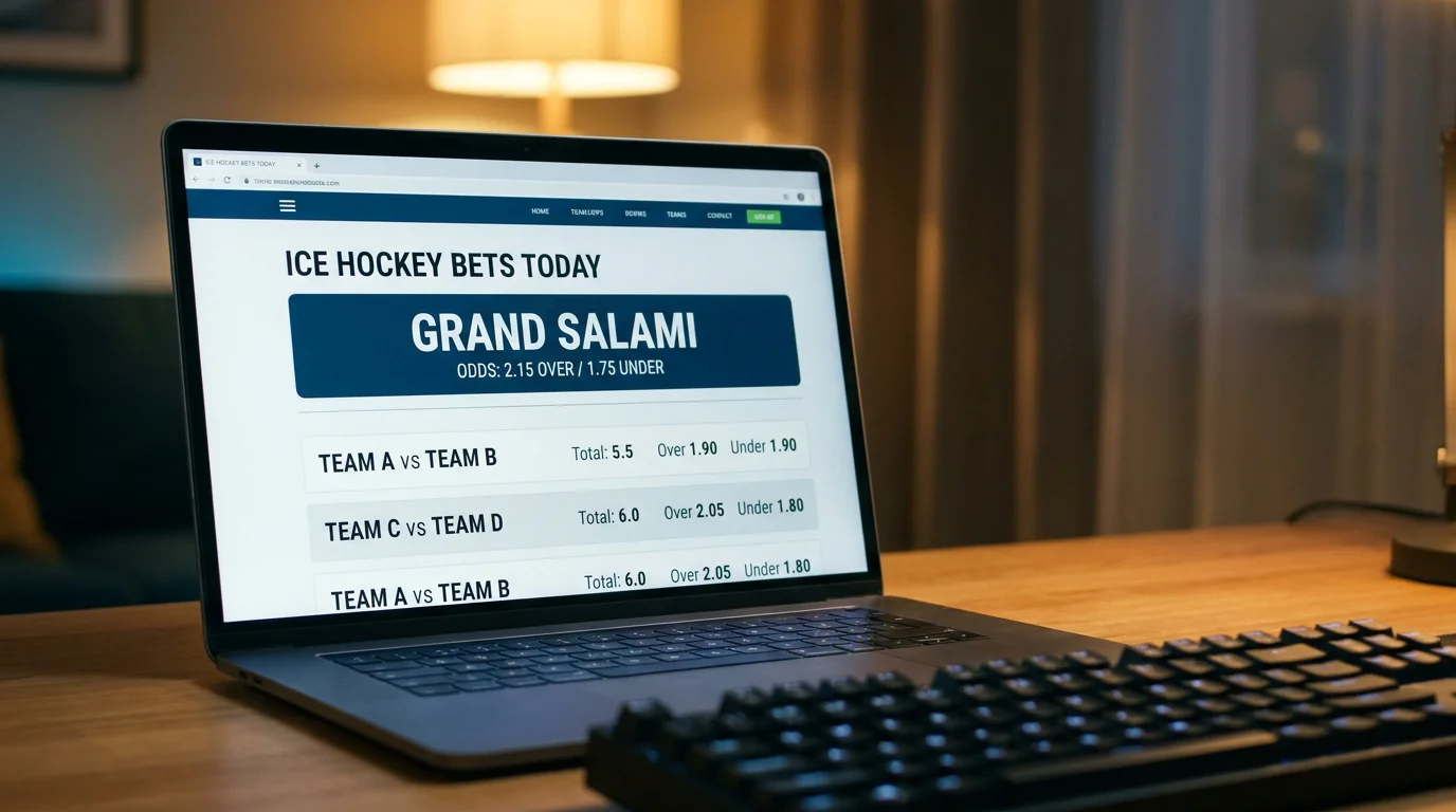 UK betting interface listing the Grand Salami market alongside individual NHL match totals