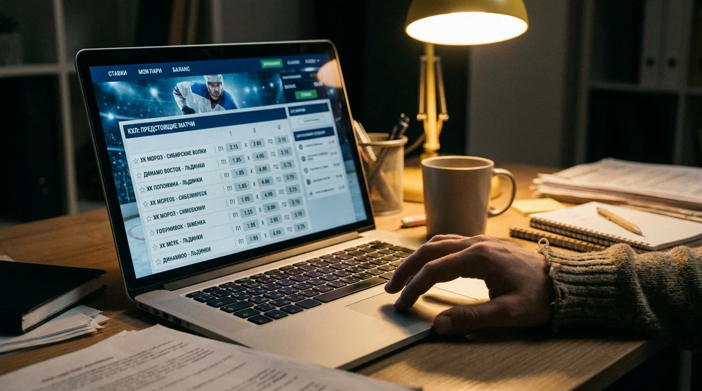 UK punter checking which UK bookmakers list KHL markets on a laptop