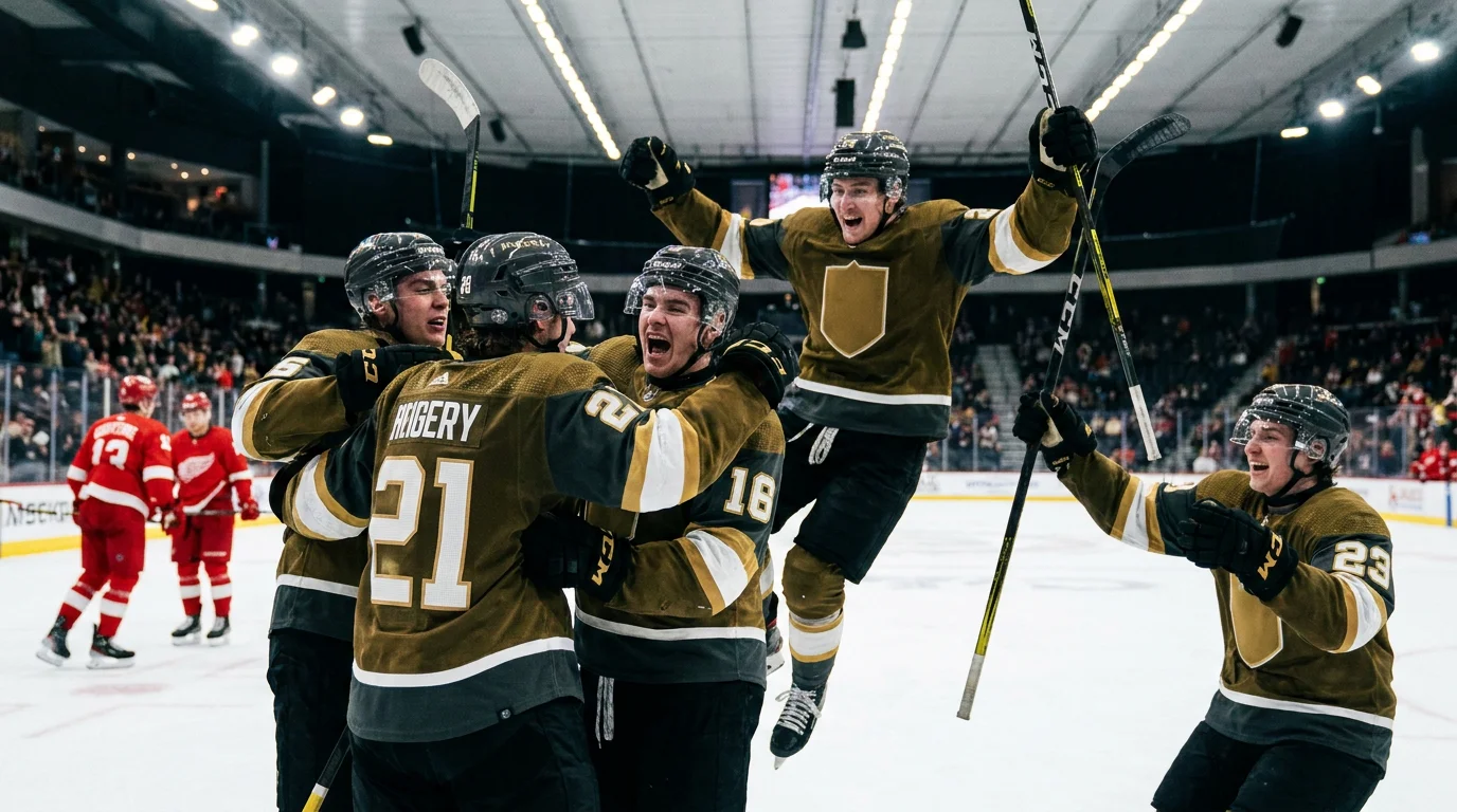 WJC group-stage upset team celebrating after a major victory over a higher-ranked nation